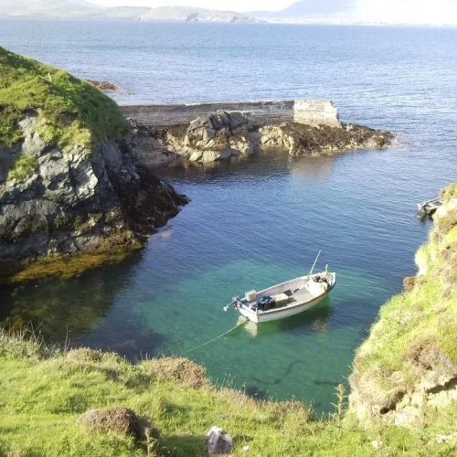 Boat moored Clare Island